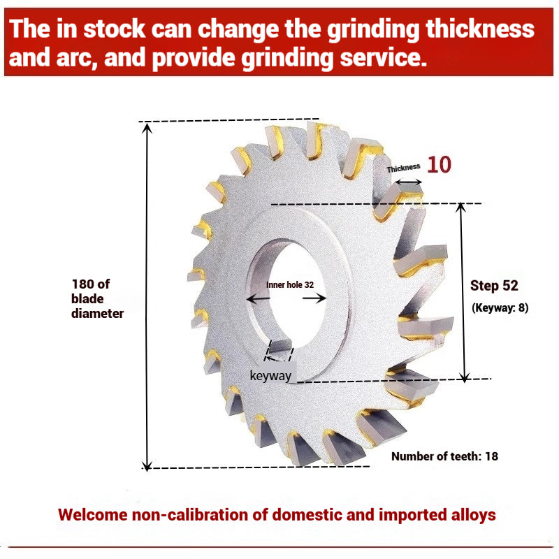1058-Alloy three-face milling cutter can be customized tungsten steel 63 80 100 125 YW2 steel parts milling slot welding disk cutter Shandong Denso Pricision Tools Co.,Ltd.